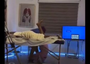 Nigerian lady collapses while attempting Guinness World Record for longest massage