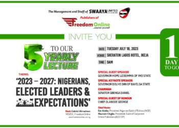 Freedom Online 5th lecture: Uzodimma, Diri, Daniel, Bode George, Olubolade, Tola Adeniyi confirm attendance