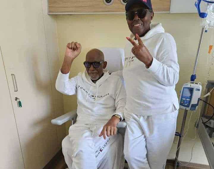 'Aketi dey kampe,' Akeredolu’s wife shares photo of husband in hospital
