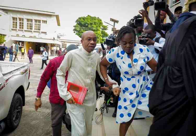 Godwin Emefiele s Wife Margaret Family Members Allegedly Indicted in Money Laundering Godwin Emefiele the Suspended Central Bank of Nigeria cbn Governor Was on Tuesday Arraigned at the Federal High Court Sitting in Ikoyi Lagos on Two Godwin Emefiele the Suspended Central Bank of Nigeria cbn Governor Was on Tuesday Arraigned at the Federal High Court Sitting in Ikoyi Lagos on Two