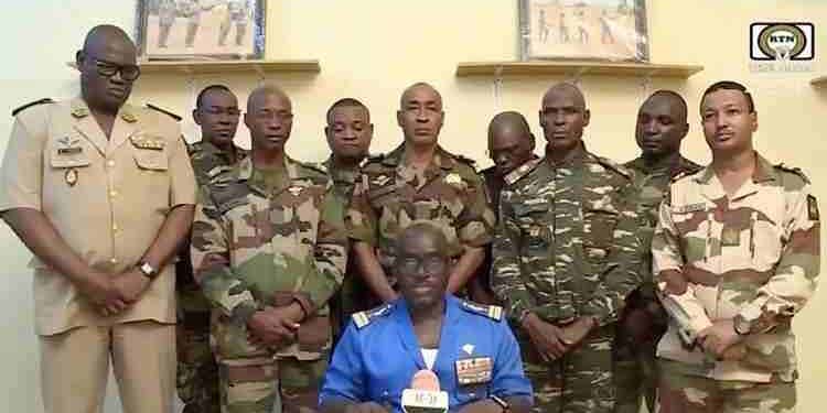 Coup European Union Backs Ecowas Withdraws N429bn Aid to Niger Niger Military Officers Announced Early Thursday That They Had Taken over Power from President Mohamed Bazoum Who Has Been in Detention Since the Earl Niger Military Officers Announced Early Thursday That They Had Taken over Power from President Mohamed Bazoum Who Has Been in Detention Since the Earl