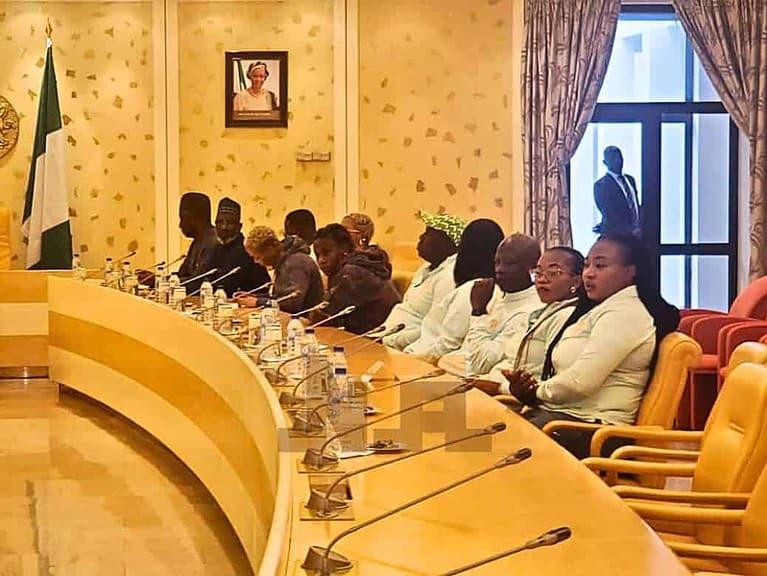 First Lady, Remi Tinubu hosts Super Falcons at Aso Rock