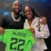 Falcons star, Michelle Alozie gifts Davido jersey in US