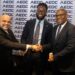 From Left: Mr. Hussein Akar, Managing Director The Wood Factory, Abuja; Mr. Victor T. Ezenwoko, Country Head Nigeria and Ghana, Daystar; Mr. Christopher Ezeafulukwe, MD/CEO Abuja Electricity Distribution Plc. at the signing of a tripartite agreement to deliver Uninterrupted Inter-Connected power solution for The Wood Factory in Abuja on Thursday