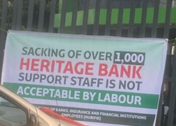 BREAKING: NUBIFIE shuts down Heritage Bank head office over sack of 1000 workers