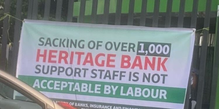 Breaking Nubifie Shuts Down Heritage Bank Head Office over Sack of 1000 Workers