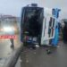 JUST IN: 10 passengers injured as BRT bus tumbles in Lagos