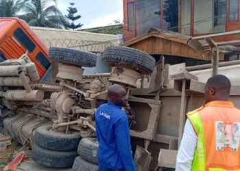 Again, Dangote truck kills man, injures two in Lagos [PHOTOS]